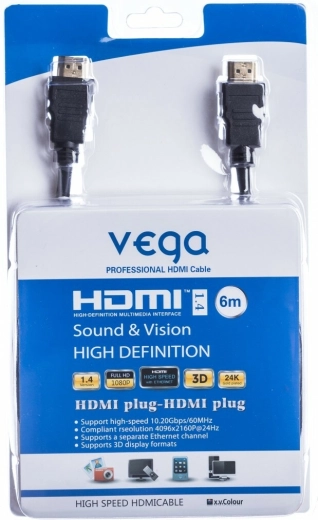 Cable HDMI 6 m 10,2 Gb/s negro VEGA