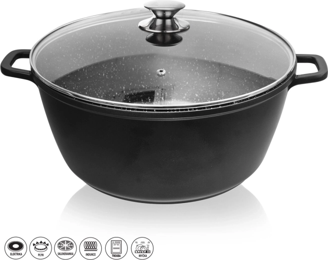 Olla con revestimiento antiadherente de granito y tapa Grande, 32 cm, 9,7 l