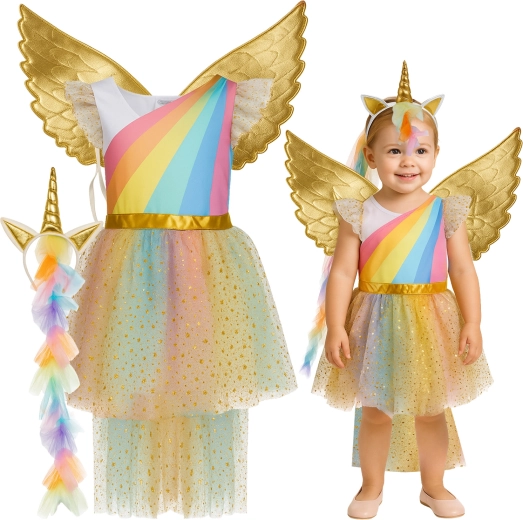 Disfraz infantil de unicornio Kruzzel 110–116 cm (3 piezas)