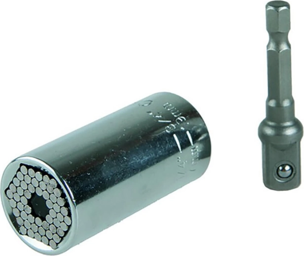 Vaso universal 3/8" para tornillos de 7–19 mm con adaptador