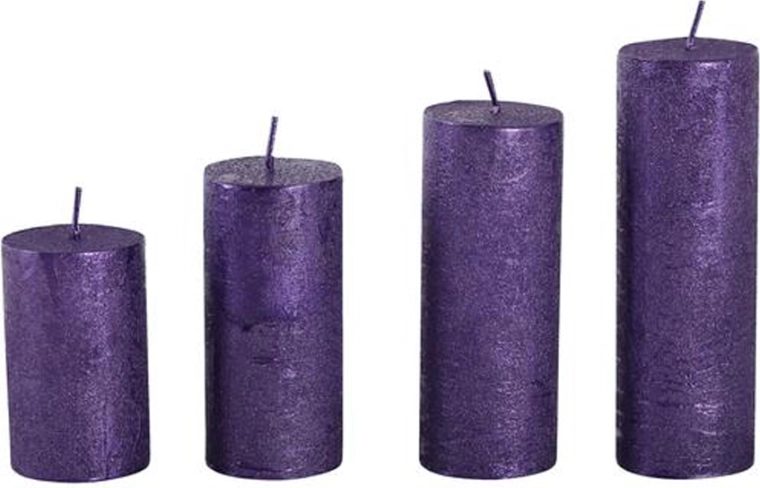 Velas de Adviento moradas – set de 4 uds.