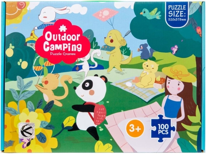 Puzzle infantil con animales en el parque 100 piezas - 1 unidad
