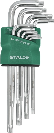 Stalco juego de llaves Torx alargadas T10–T50, 9 uds., CrV