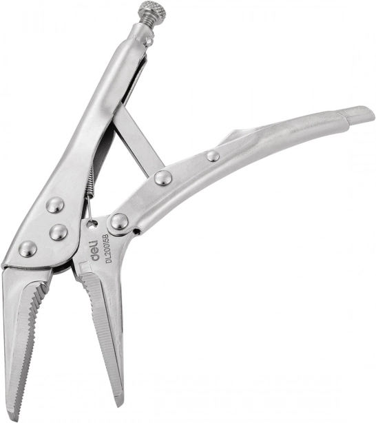 Alicates largos con cierre Deli Tools plateados