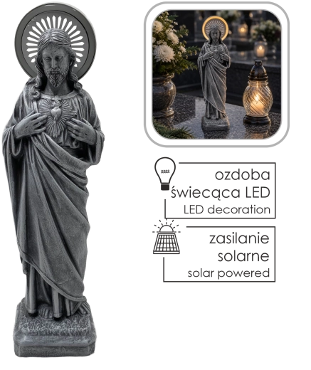 Figura de Jesús con aureola LED luminosa