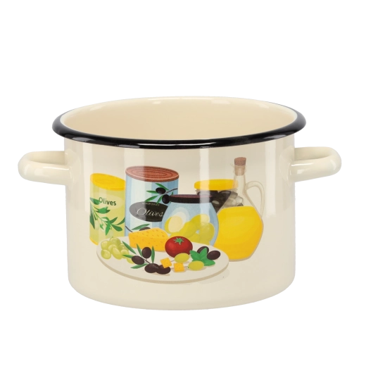 Olla esmaltada con motivo de aceitunas, 3 l, 18 cm