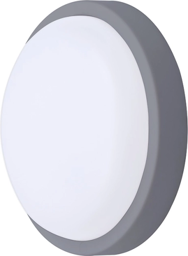 Solight luminaria LED exterior redonda 13 W 910 lm 4000 K IP54 17 cm gris