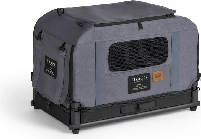 FikaGo kennel plegable transportín Queen XS gris