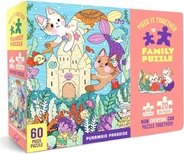 Puzle familiar Purrmaid Paradise 60 piezas – Chronicle Books