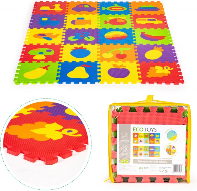 Alfombra educativa de espuma tipo puzzle de EVA, 20 piezas, 148 × 119 cm ECOTOYS