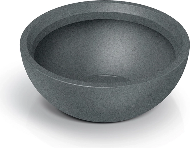 Macetero Molio Bowl 60 cm – gris granito, macetero de diseño tipo cuenco de fiberstone