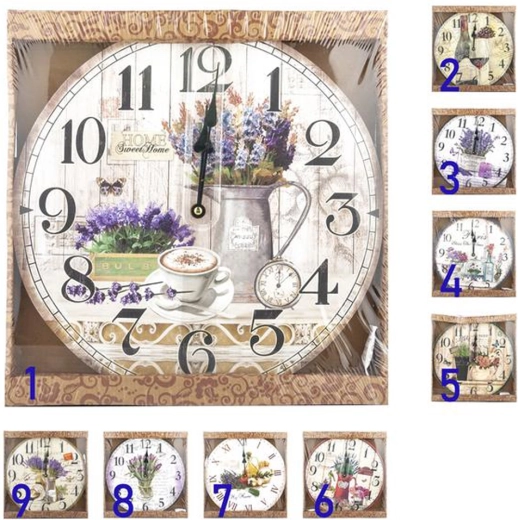 Reloj de pared Toro 34,2 cm – varios motivos
