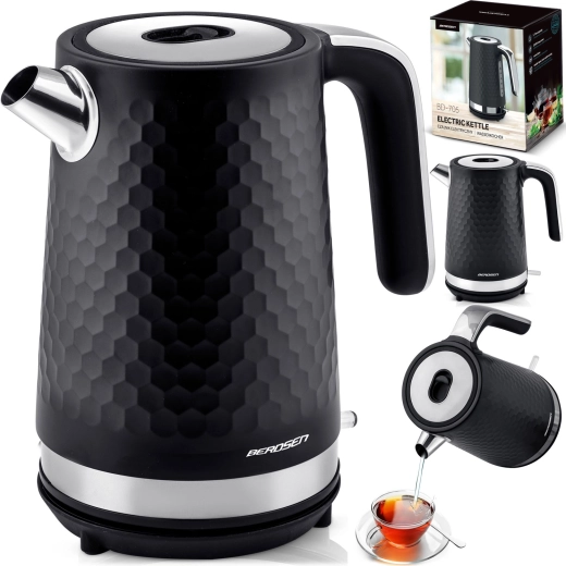 Hervidor eléctrico 1,7 l BERDSEN, negro mate plateado