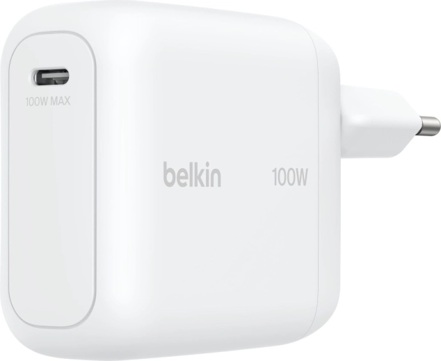 Cargador de red Belkin USB-C GaN de 100 W con enchufe plegable