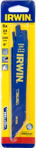 Hojas de sierra para metal para sierra sable 150 mm, 24 TPI (5 uds) IRWIN