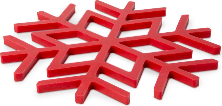 Salvamanteles de silicona para ollas con forma de cristal rojo de 17 cm