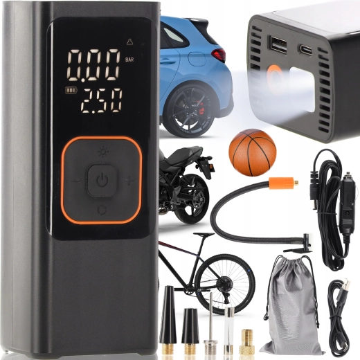 Compresor portátil a batería de 12 V para coche y bicicleta