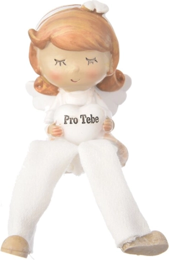 Ángel decorativo Para Ti de polystone, beige, 10 cm