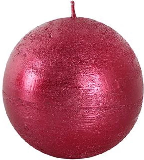 Vela rústica redonda 8 cm PROVENCE roja
