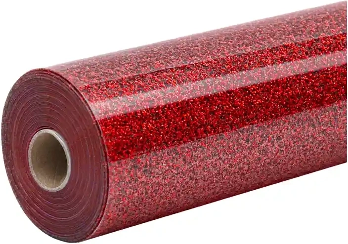 HTVRONT lámina termotransferible con purpurina 30,5 × 90 cm roja - 1 unidad