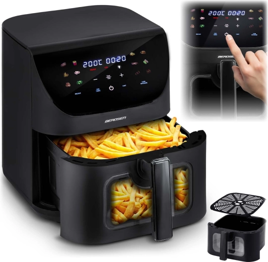 Freidora de aire BERDSEN 8 l 1700 W con ventana e iluminación LED