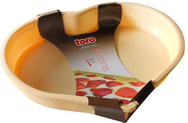 Molde de silicona para tarta en forma de corazón TORO, color crema