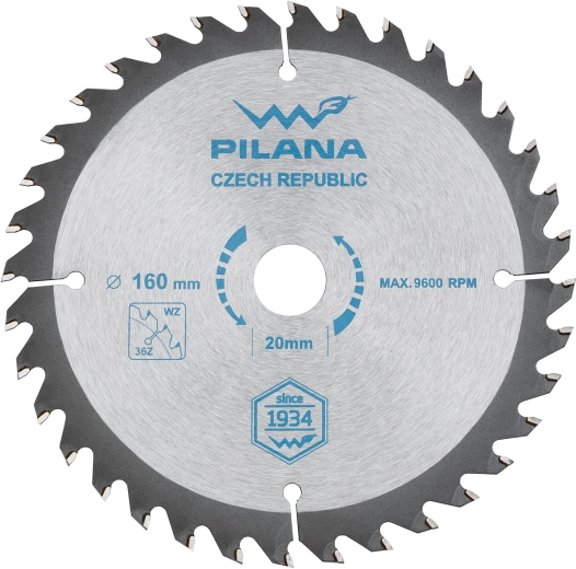 Disco de sierra PILANA SK 160 mm, 36 dientes, WZ, carburo
