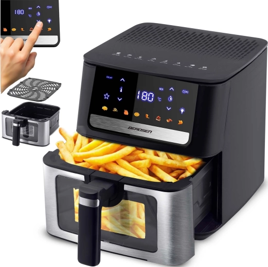 Freidora de aire caliente BERDSEN 6,5 l 1700 W con ventana