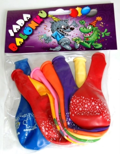 Globos inflables con estampado – mix de colores, 9 uds
