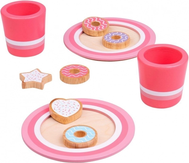 Bigjigs Toys set de galletas de madera con leche