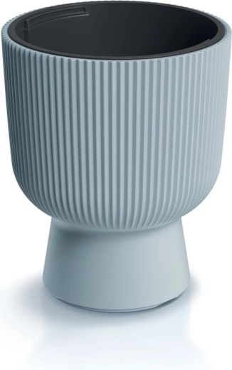 Macetero Milly con inserto 39 cm – gris claro, diseño acanalado para interior y exterior
