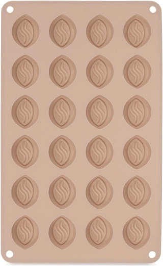 Molde de silicona para bombones y chocolate, 24 cavidades, beige