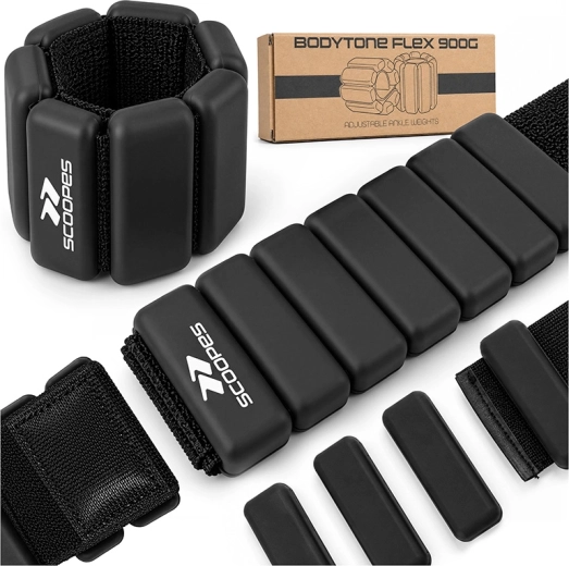 Pesas ajustables BodyTone Flex 2 × 0,9 kg negras