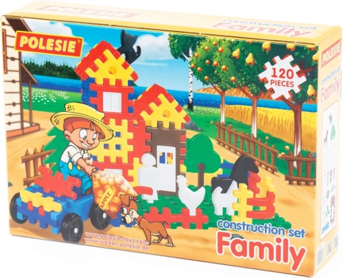 Set de construcción infantil Polesie Family, 120 piezas en una caja
