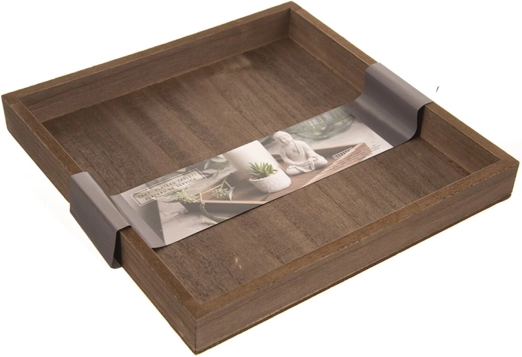 Bandeja de servir de madera 25 × 25 cm marrón
