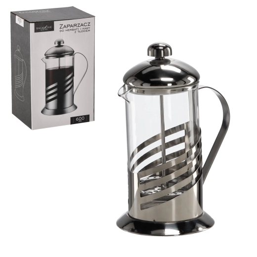 Prensa francesa con émbolo 600 ml de vidrio de borosilicato