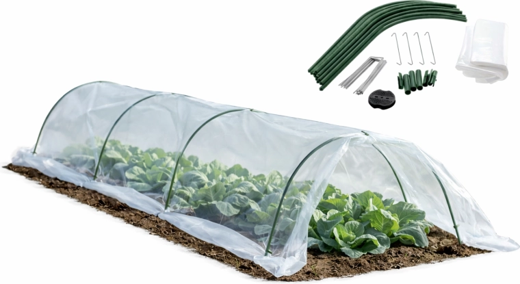 Mini invernadero túnel de jardín 1,8 × 6 m con lámina