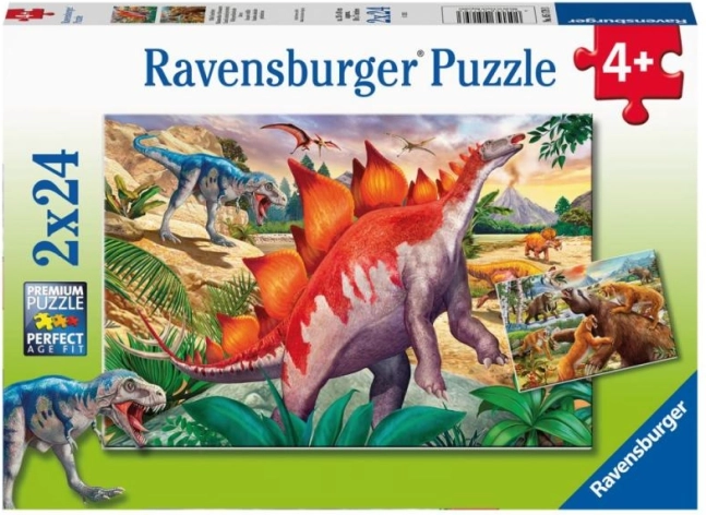Ravensburger mundo de los dinosaurios puzzle 2×24 piezas