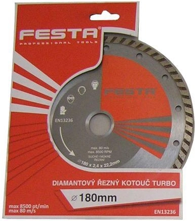 Disco de corte diamantado 180 mm TURBO