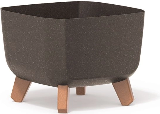Maceta Gracia Square Eco Wood 24 × 24 cm café
