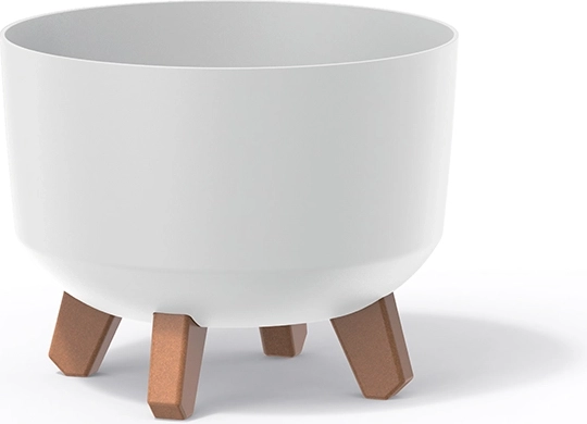 Maceta de plástico blanca con patas Gracia Standard 24 cm