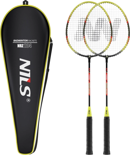 Set de bádminton Nils con 2 raquetas y funda
