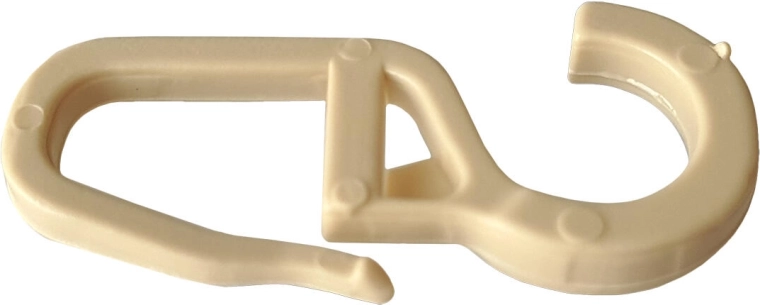 Ganchos para cortinas de plástico beige, grandes (10 uds.)
