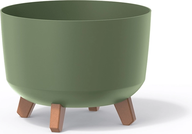 Maceta con patas Gracia Standard 28,5 cm – verde tierra