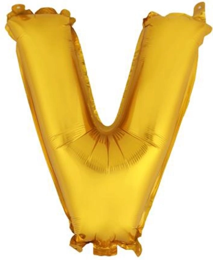 Globo de foil TORO letra V 30 cm dorado