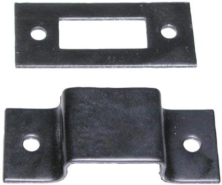 Cerradero (placa de cierre) doblado lacado en negro – paquete de 20 uds