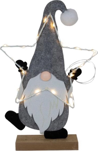 Figura de fieltro Santa 35 cm con luces LED