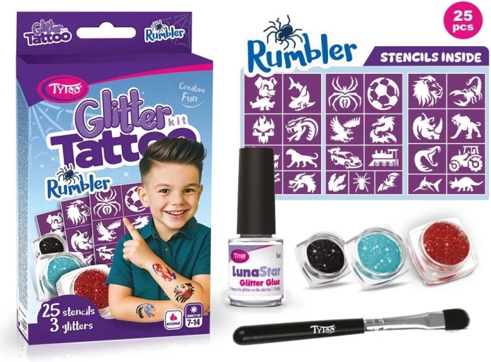 Rumbler set de tatuajes con purpurina para niños