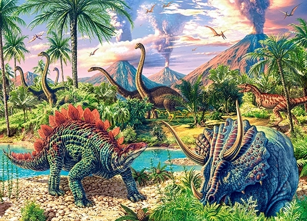 Puzle de 120 piezas Dinosaur Volcanos