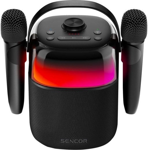 Altavoz karaoke Bluetooth portátil Sencor con micrófonos inalámbricos